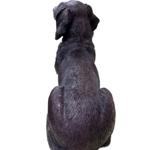 Dachshund dog bronze look large figurine cremation urn - rear view