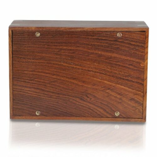 Rosewood cremation urn, medium size, with inlays, bottom view