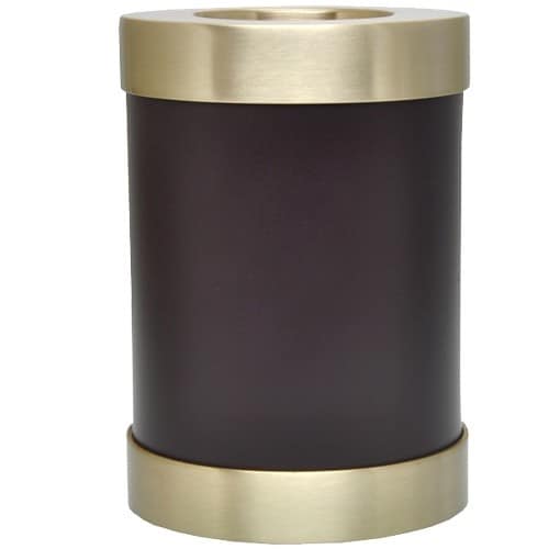 Espresso brown brass candle holder cremation urn