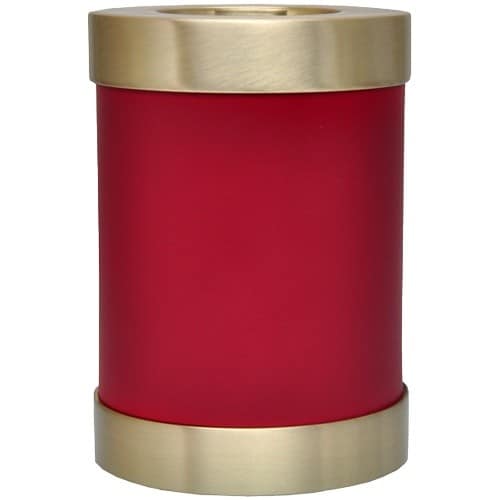 Scarlet brass candle holder cremation urn