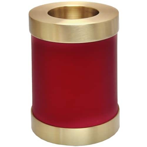 Scarlet brass candle holder cremation urn