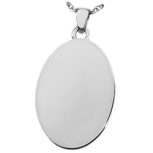 Oval photo print pendant, sterling silver
