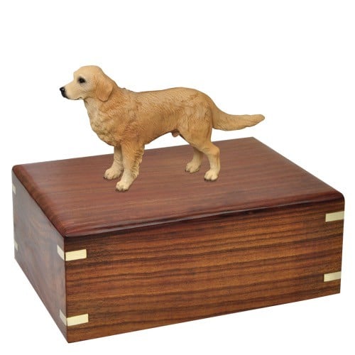 Golden Retriever dog figurine cremation memorial urn