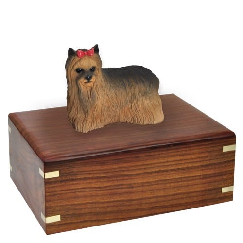 Yorkshire Terrier yorkie dog figurine cremation memorial urn