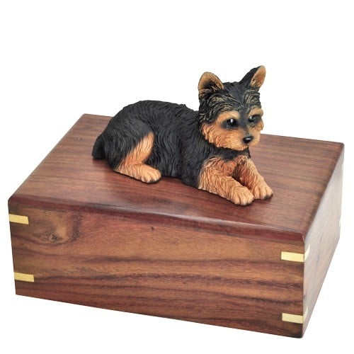 Yorkshire Terrier yorkie dog figurine cremation memorial urn