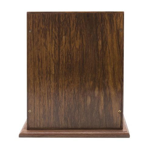 Large wood photo urn with free engraving, rear view