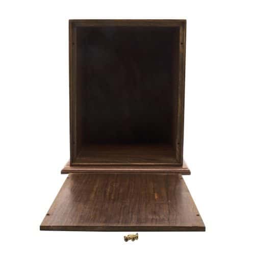 Large wood photo urn with free engraving, rear open