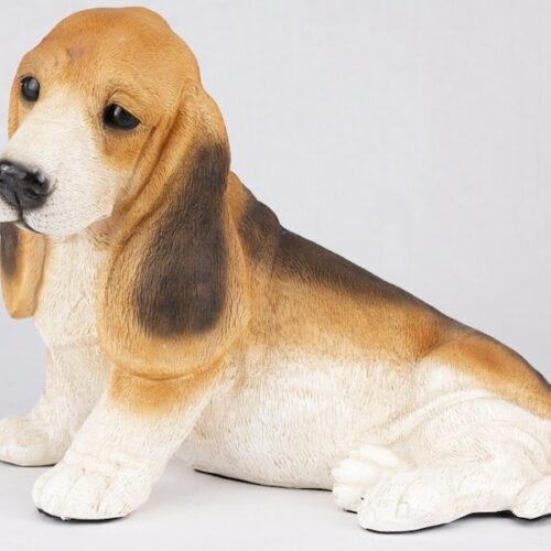 Basset Hound pet dog cremation urn figurine