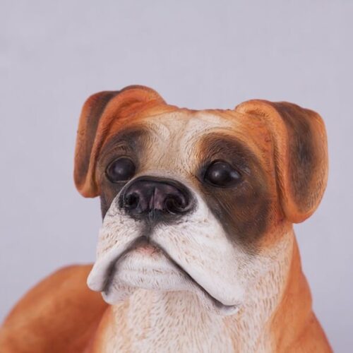 Boxer pet dog cremation urn figurine