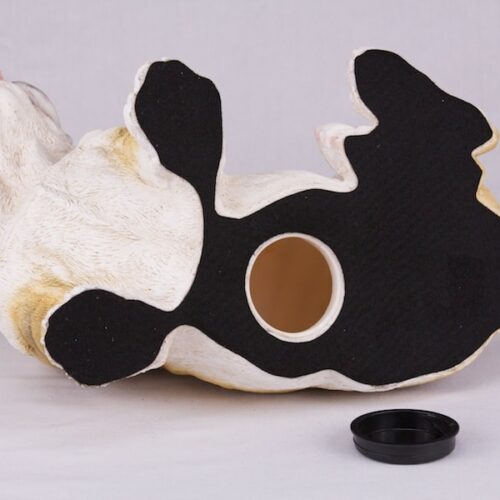 Bulldog pet dog cremation urn figurine, bottom