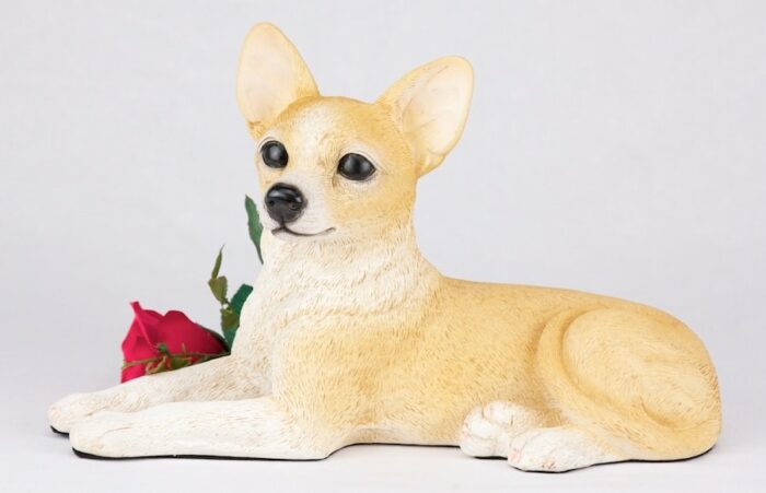 Chihuahua pet dog cremation urn figurine