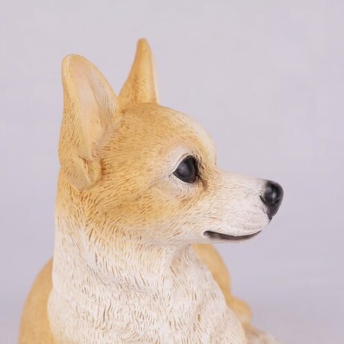Chihuahua pet dog cremation urn figurine, face