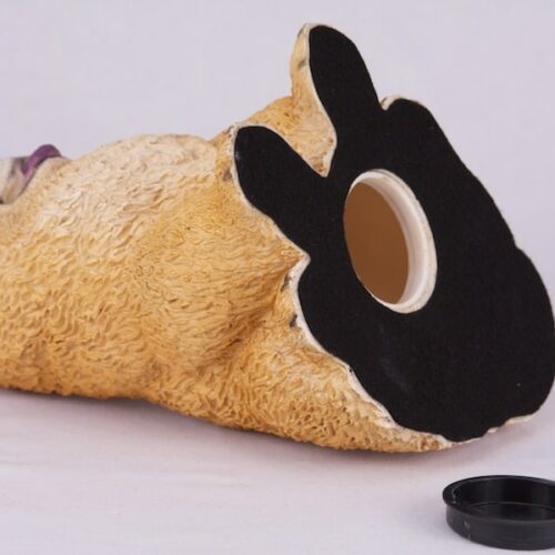 Chow pet dog cremation urn figurine, bottom