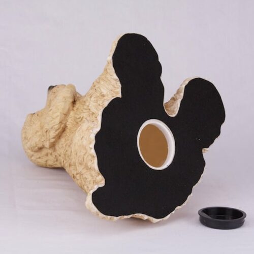 Buff Cocker Spaniel pet dog cremation urn figurine, bottom