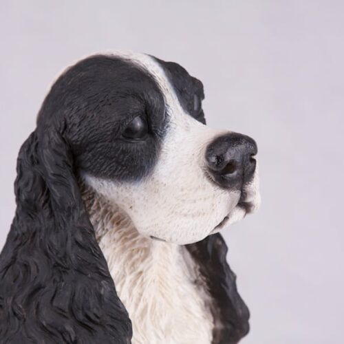 Cocker Spaniel pet dog cremation urn figurine, face