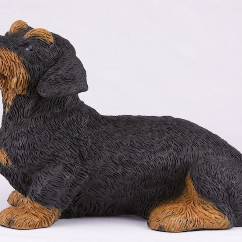 Dachshund pet dog cremation urn figurine