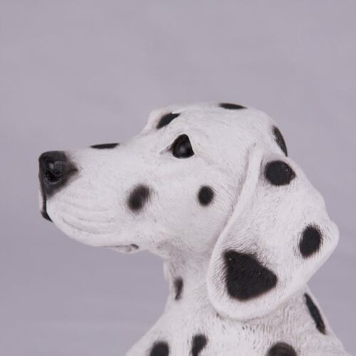 Dalmatian pet dog cremation urn figurine, face