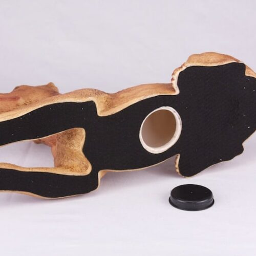 Doberman Pinscher pet dog cremation urn figurine, bottom