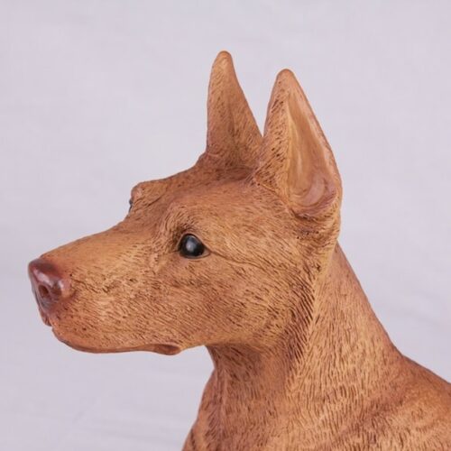 Doberman Pinscher pet dog cremation urn figurine, face