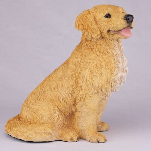 Golden Retriever pet dog cremation urn figurine