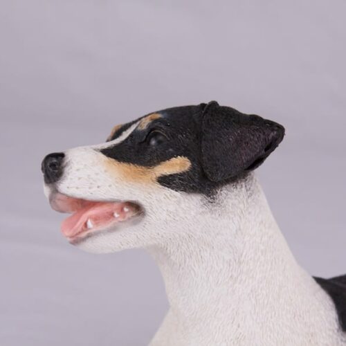 Jack Russell pet dog cremation urn figurine, face