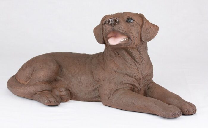 Chocolate Lab Labrador Retriever pet dog cremation urn figurine