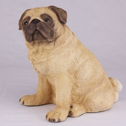 Pug pet dog cremation urn figurine