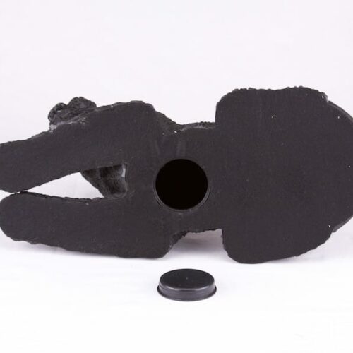 Schnauzer pet dog cremation urn figurine, bottom