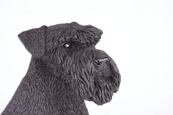 Black Schnauzer pet dog cremation urn figurine