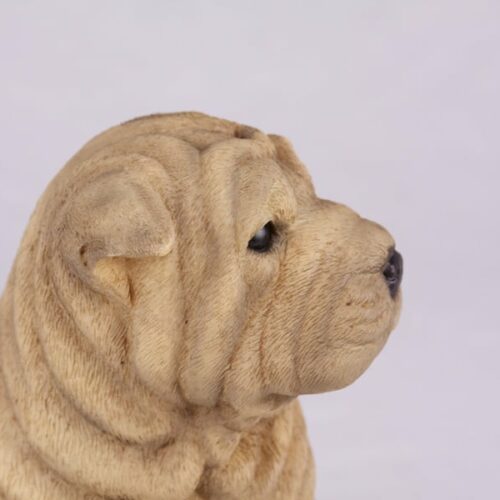 Shar Pei pet dog cremation urn figurine, face