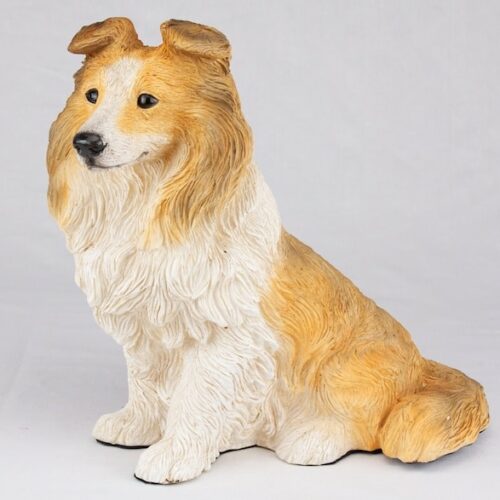 Shetland Sheepdog Sheltie pet dog cremation urn figurine