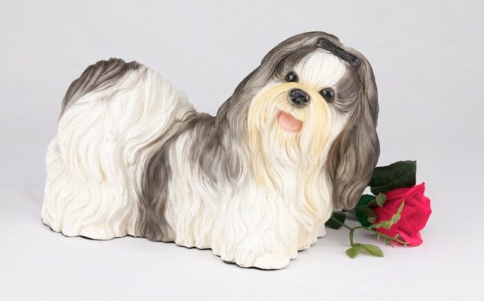 Shih Tzu pet dog cremation urn figurine