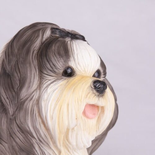 Shih Tzu pet dog cremation urn figurine, face