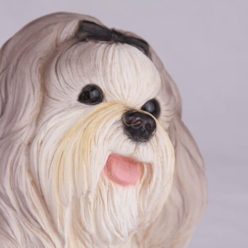 Shih Tzu pet dog cremation urn figurine, face