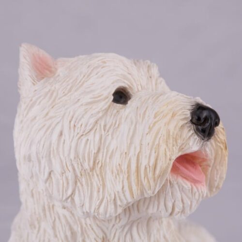 Westie Terrier pet dog cremation urn figurine, head
