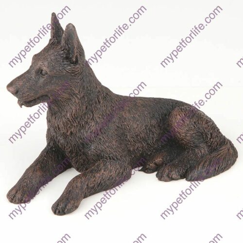 Bronze style dog cremation urn, german shepherd
