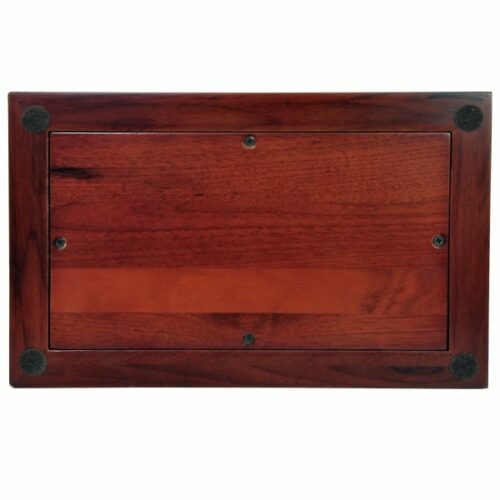 Cherry wood finish raised panel cremation urn, bottom