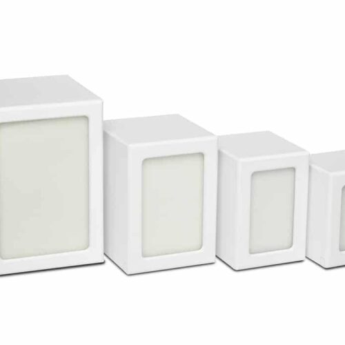 White Finish MDF wood photo holder pet memorial urn, assortment