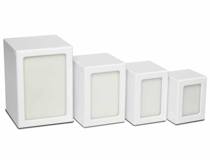 White Finish MDF wood photo holder pet memorial urn, assortment
