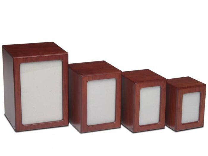 Red Cherry Finish MDF wood photo holder pet memorial urn, assortment