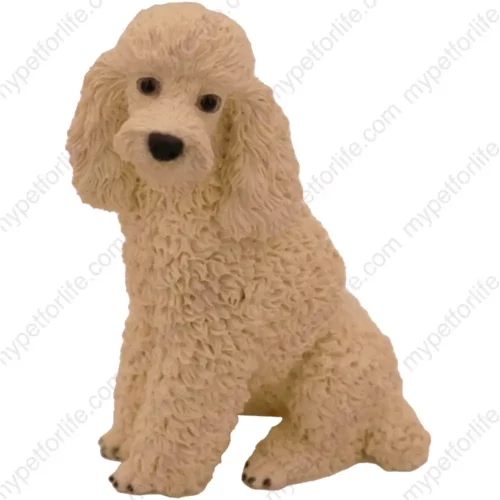White Poodle dog figurine for memorial urn