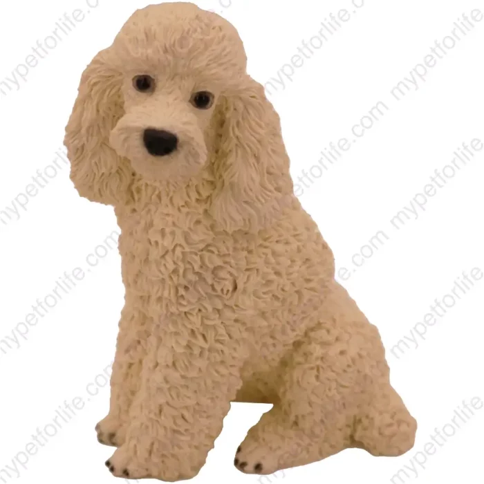 White Poodle dog figurine for memorial urn