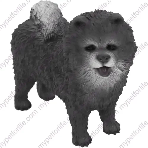 Blue Chow Chow dog figurine for memorial urn, front