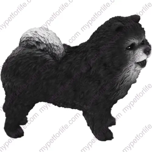 Blue Chow Chow dog figurine for memorial urn, side